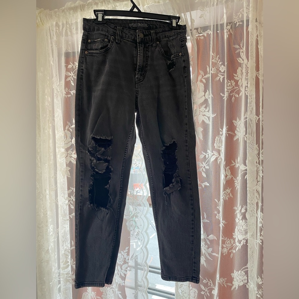 Wild Fable Black Distressed Boyfriend Jeans